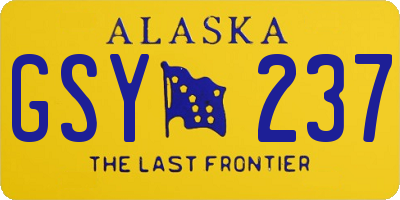 AK license plate GSY237