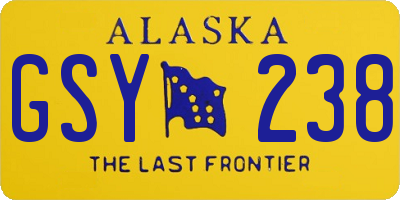 AK license plate GSY238