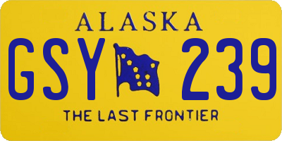AK license plate GSY239