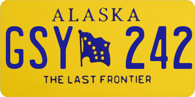 AK license plate GSY242