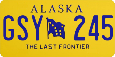 AK license plate GSY245