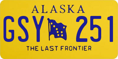 AK license plate GSY251