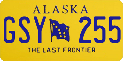 AK license plate GSY255