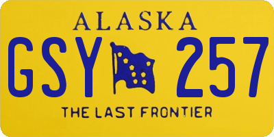 AK license plate GSY257