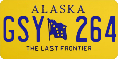 AK license plate GSY264