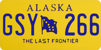 AK license plate GSY266