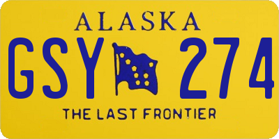 AK license plate GSY274