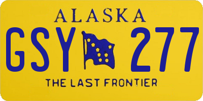 AK license plate GSY277