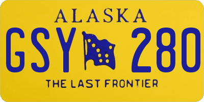 AK license plate GSY280