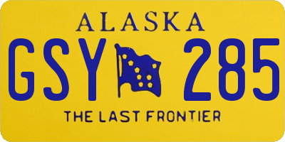 AK license plate GSY285