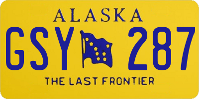 AK license plate GSY287