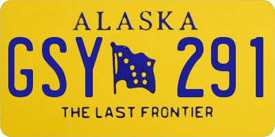 AK license plate GSY291