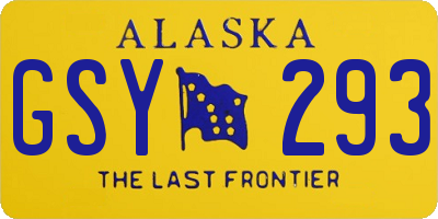 AK license plate GSY293