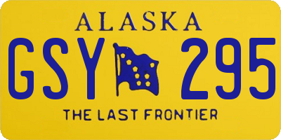 AK license plate GSY295