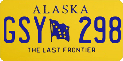 AK license plate GSY298