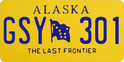 AK license plate GSY301