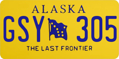 AK license plate GSY305