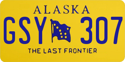 AK license plate GSY307