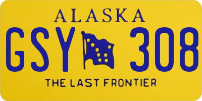 AK license plate GSY308