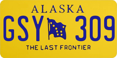 AK license plate GSY309