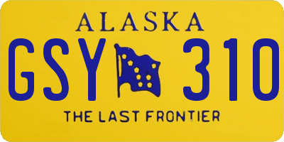 AK license plate GSY310