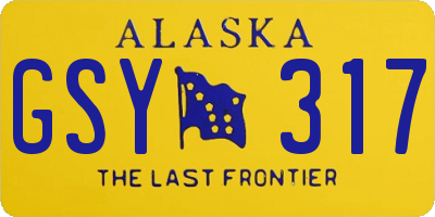 AK license plate GSY317
