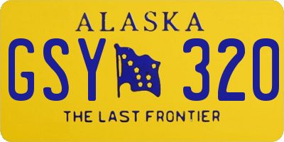 AK license plate GSY320
