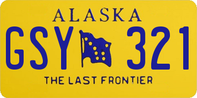 AK license plate GSY321