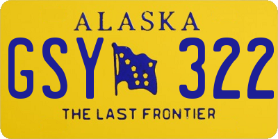 AK license plate GSY322