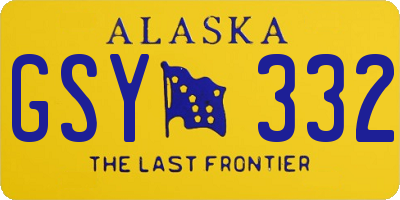 AK license plate GSY332