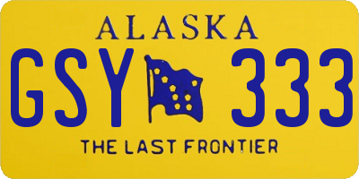 AK license plate GSY333