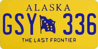 AK license plate GSY336