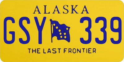 AK license plate GSY339