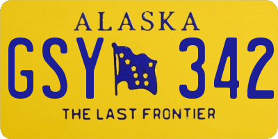 AK license plate GSY342