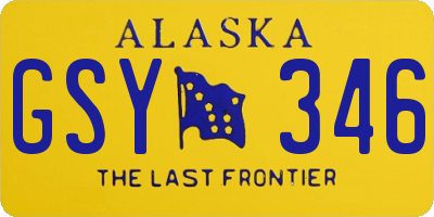 AK license plate GSY346