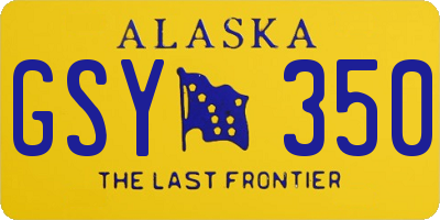 AK license plate GSY350