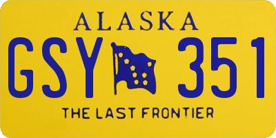 AK license plate GSY351