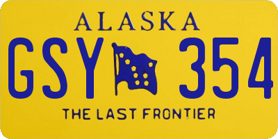 AK license plate GSY354