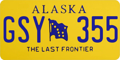 AK license plate GSY355