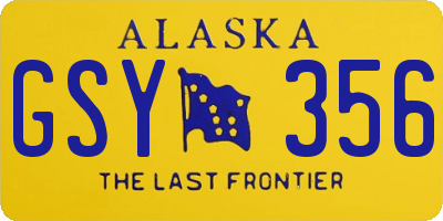 AK license plate GSY356