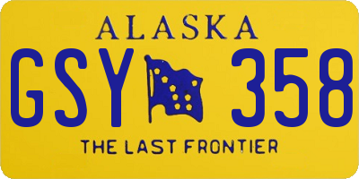 AK license plate GSY358