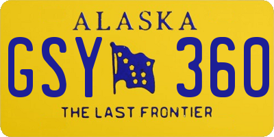 AK license plate GSY360