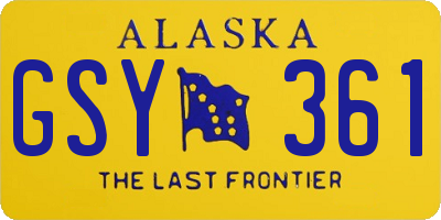 AK license plate GSY361