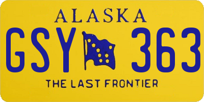 AK license plate GSY363