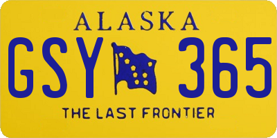 AK license plate GSY365
