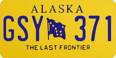 AK license plate GSY371