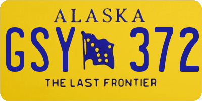 AK license plate GSY372