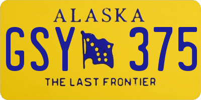 AK license plate GSY375