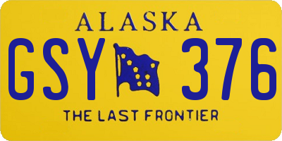 AK license plate GSY376
