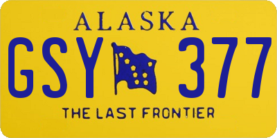 AK license plate GSY377